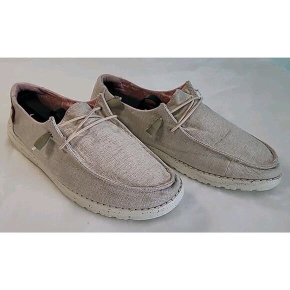 Hey Dude Wendy Chambray White Nut Size 10 Slip-On Shoes GUC - Picture 2 of 10